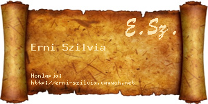 Erni Szilvia névjegykártya